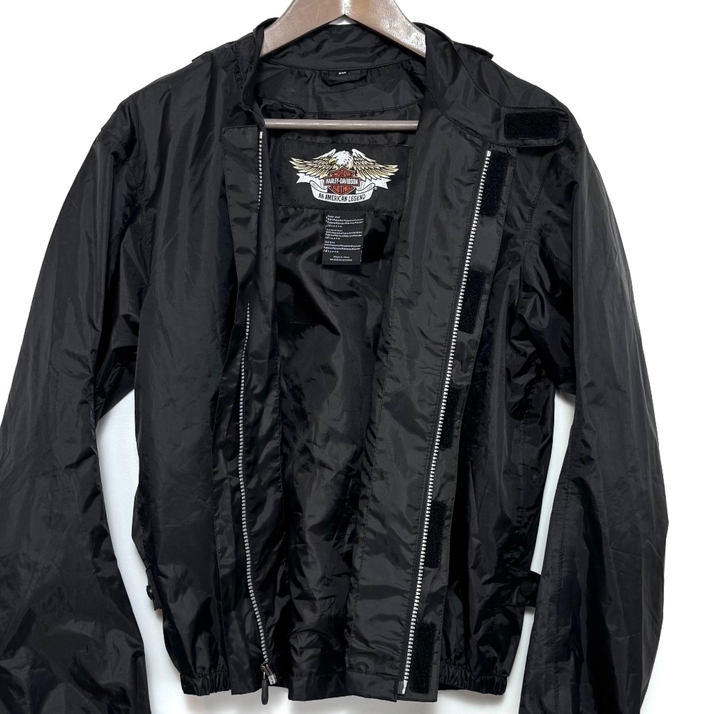 HARLEY DAVIDSON Men's Windbreaker/Waterproof Liner Motorcycle Jacket Black Sz S